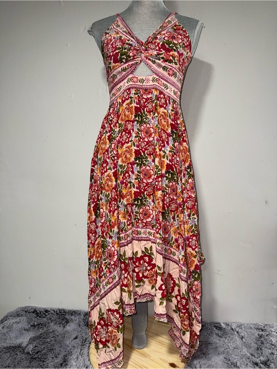 Angie Dresses & Skirts - Angie Floral Pink & Red Summer Maxi Dress - Boho V-Neck